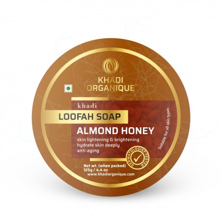 Khadi Organique Almond & Honey Loofah Soap Bar, 125gm